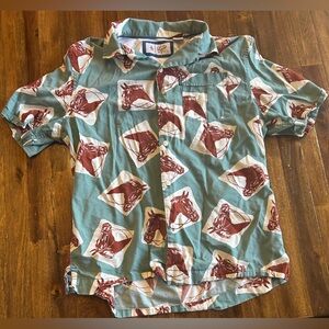Original Penguin short sleeve button down in Size Medium Horse print